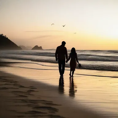 As the sun set, they walked hand in hand along the acetylenic-lit beach, creating a romantic and magical atmosphere.