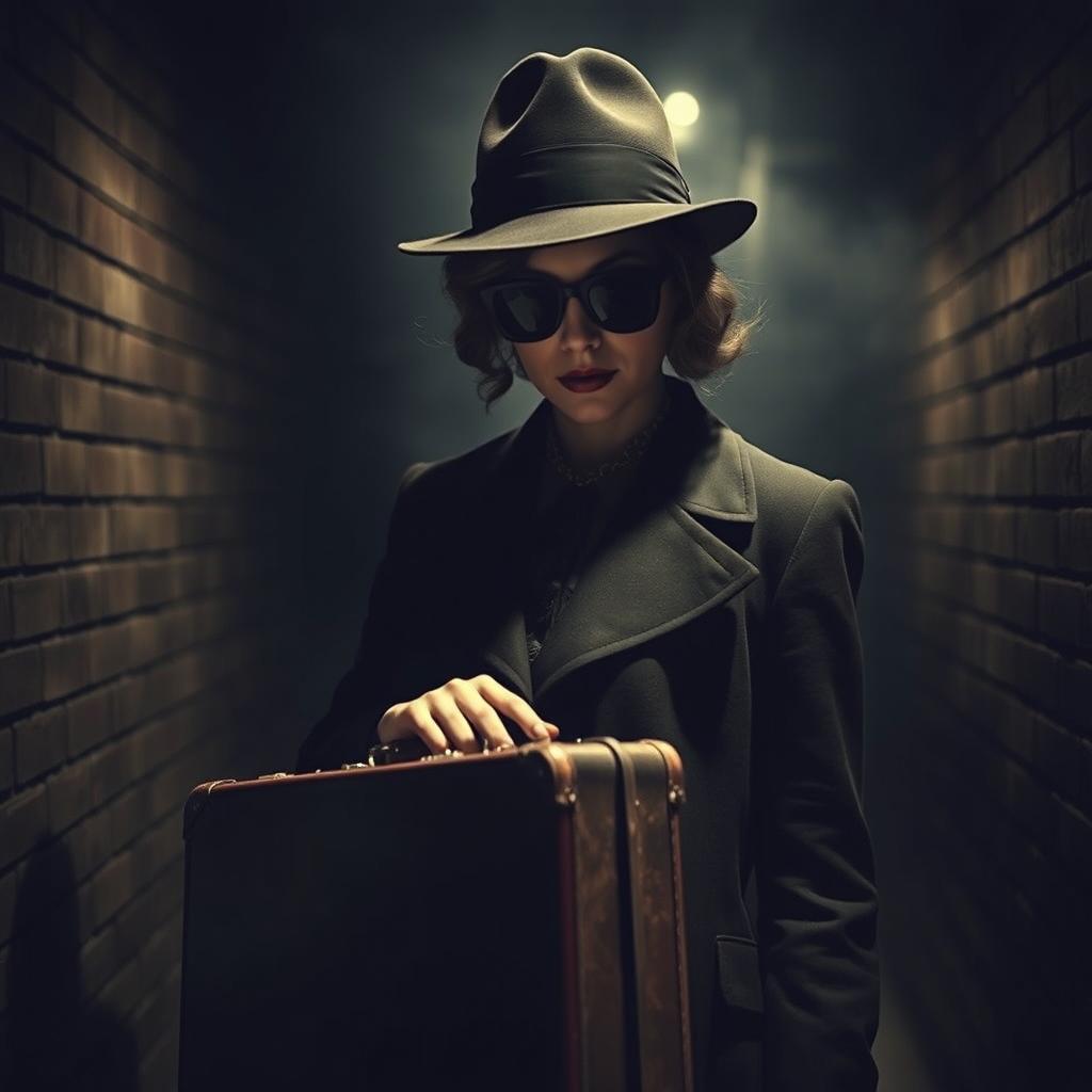 A vintage style image depicting a mysterious lady smuggler