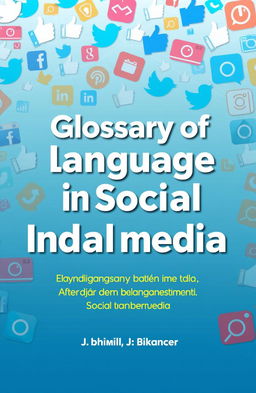 A visually engaging cover design for a glossary of language in social media, featuring clear and concise Indonesian text