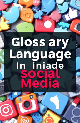 A visually engaging cover design for a glossary of language in social media, featuring clear and concise Indonesian text