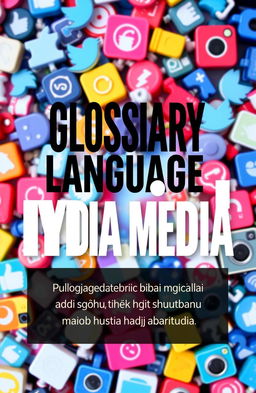 A visually engaging cover design for a glossary of language in social media, featuring clear and concise Indonesian text