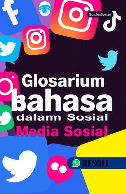 Cover design for a book titled 'Glosarium Bahasa dalam Media Sosial'