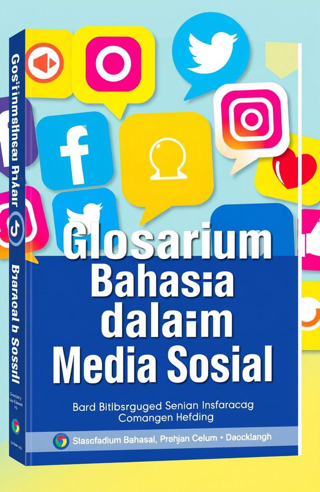 Cover design for a book titled 'Glosarium Bahasa dalam Media Sosial'
