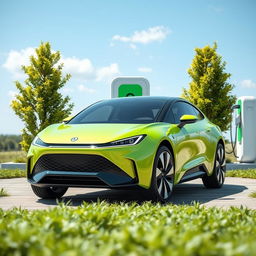 A modern electric car design, showcasing sleek aerodynamic lines and a futuristic aesthetic