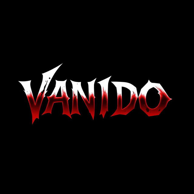 The word 'VANDO' stylized in a blood red shading, set against a stark black background