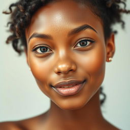 A rejuvenated and clarified portrait of an individual, showcasing youthful features and vibrant skin tones