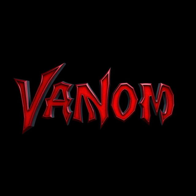 The name 'VANDO 3D' designed in a striking Venom font, showcasing intense blood red shading that gives it a three-dimensional effect