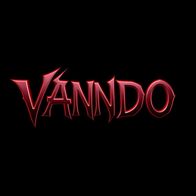 Create the name "VANDO 4D" in a striking Venom font style