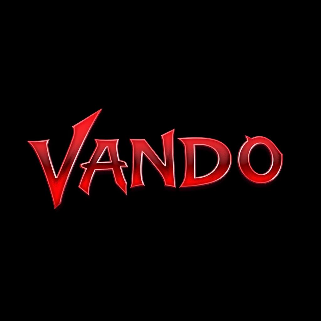 Create the name "VANDO 4D" in a striking Venom font style