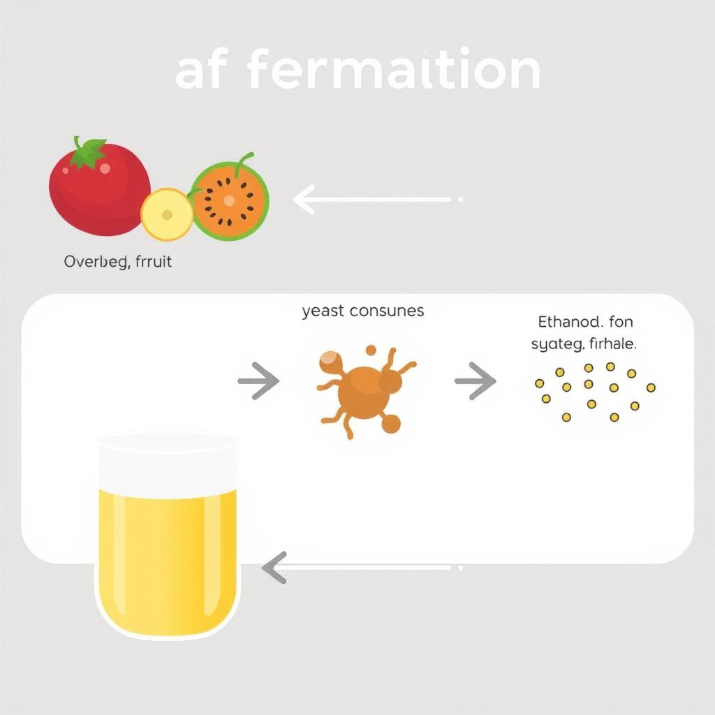 A clear and educational diagram illustrating the process of fermentation