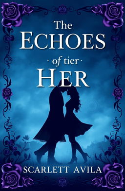 A book cover for a romance novel titled "The Echoes of Her No" by Scarlett Avila
