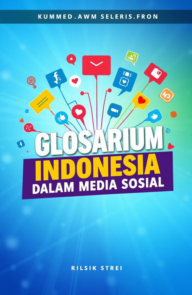 Cover design for a book titled 'Glosarium Bahasa Indonesia Dalam Ragam Media Sosial'