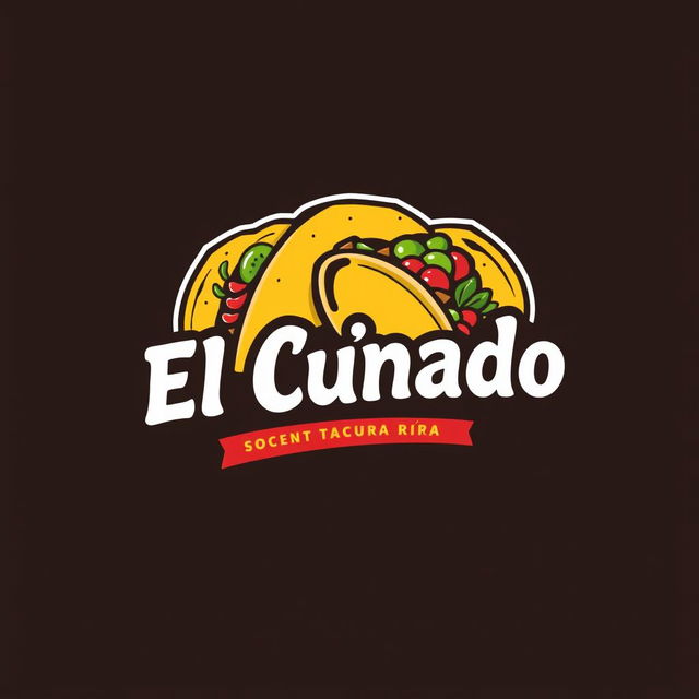A logo design for a taquería called 'El Cuñado'