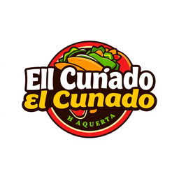 A logo design for a taquería called 'El Cuñado'