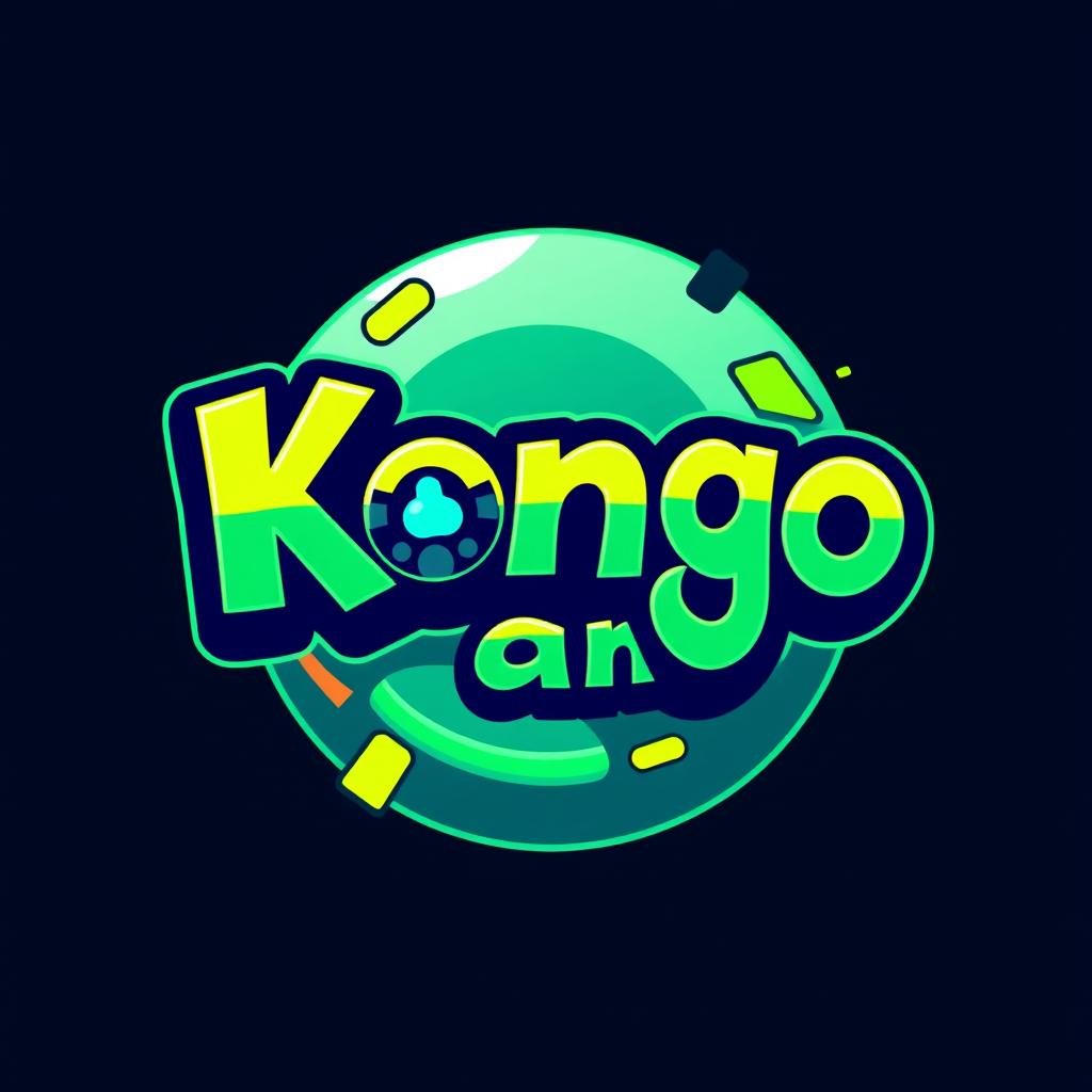 A vibrant and modern logo design for 'Kongogame', featuring a bold and playful font