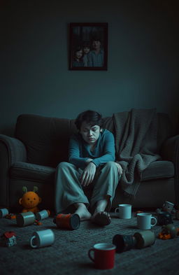 A visually stunning representation of the emotional struggles of parenting, focusing on themes of trauma and depression