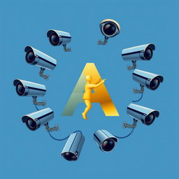 An advertising card design for a surveillance systems installation workshop