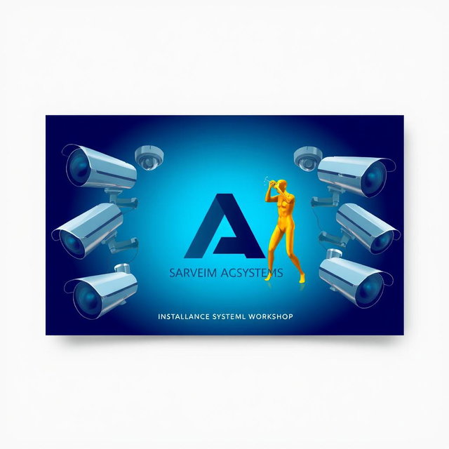 An advertising card design for a surveillance systems installation workshop