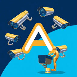 An advertising card design for a surveillance systems installation workshop