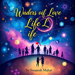 A beautifully illustrated cover for a poetry book titled 'Wonders of Life and Love' by Swaansh Mahat