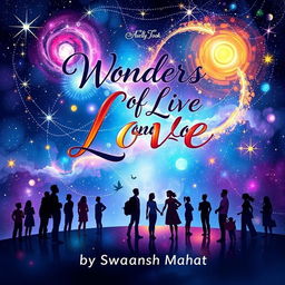 A beautifully illustrated cover for a poetry book titled 'Wonders of Life and Love' by Swaansh Mahat