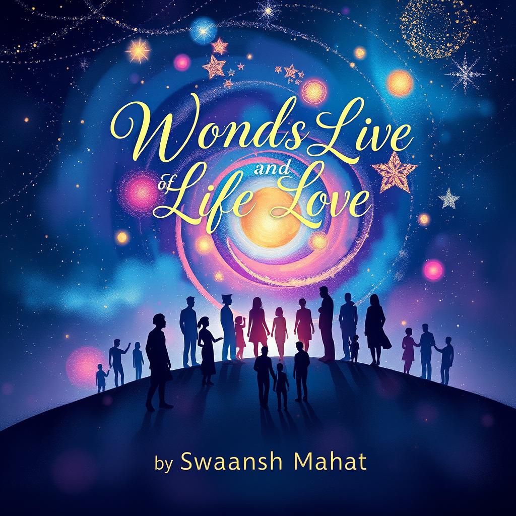 A beautifully illustrated cover for a poetry book titled 'Wonders of Life and Love' by Swaansh Mahat