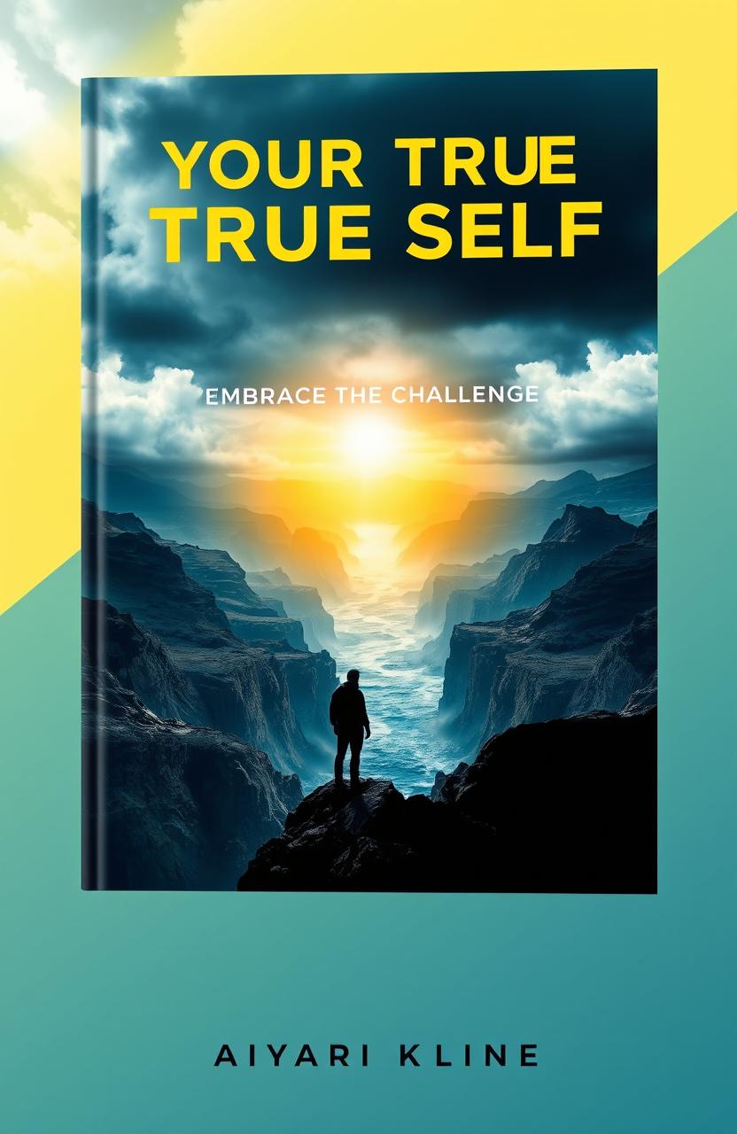 A powerful book cover design featuring a dramatic landscape representing the journey of self-discovery