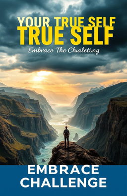 A powerful book cover design featuring a dramatic landscape representing the journey of self-discovery