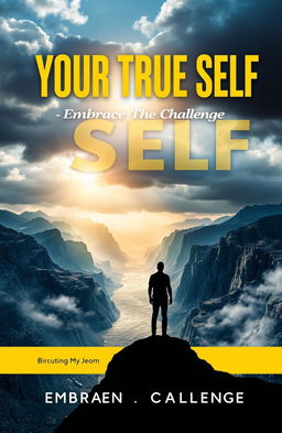 A powerful book cover design featuring a dramatic landscape representing the journey of self-discovery