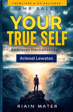 A powerful book cover design featuring a dramatic landscape representing the journey of self-discovery