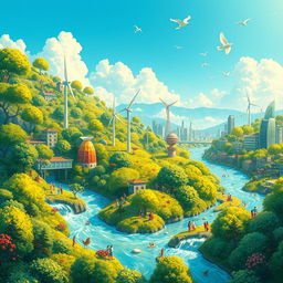 A vibrant and captivating illustration representing the theme "Flow - Un mondo da salvare"