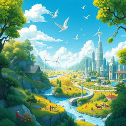 A vibrant and captivating illustration representing the theme "Flow - Un mondo da salvare"