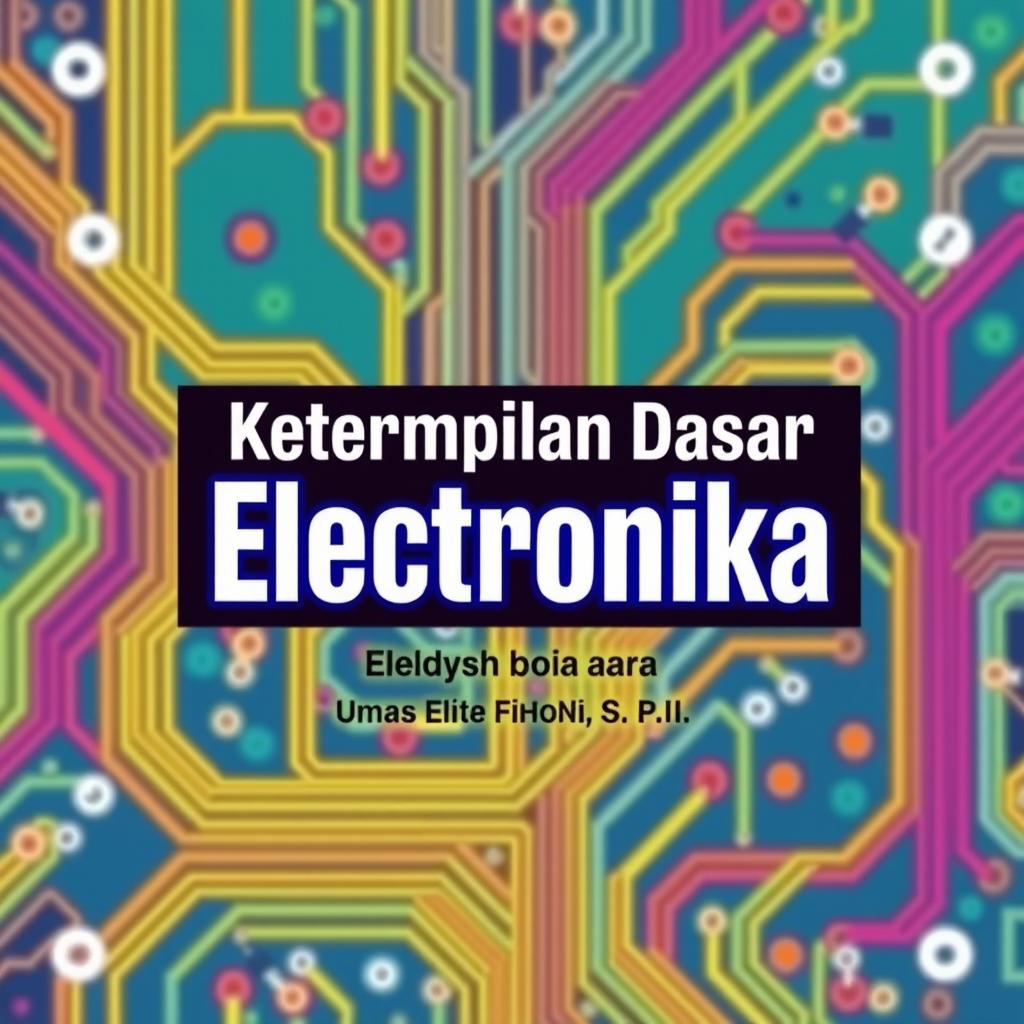 An eye-catching book cover design for a title 'Keterampilan Dasar Elektronika' with the subtitle 'Bonus Skema oleh Mas Umar Fathoni, S