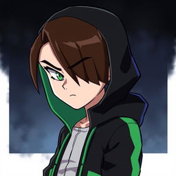 Nega Ben from the Ben 10 universe, designed in the style of Jujutsu Kaisen