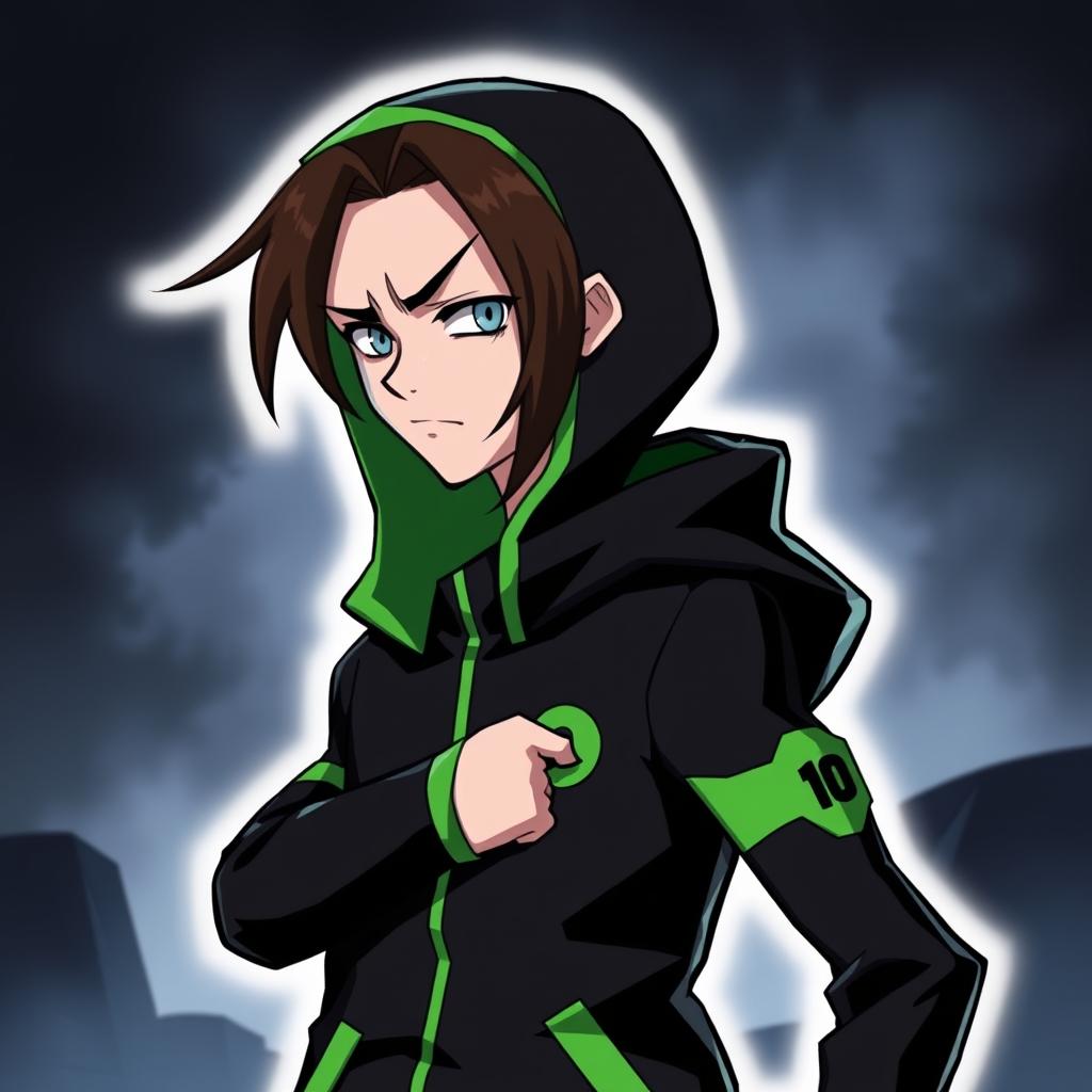 Nega Ben from the Ben 10 universe, designed in the style of Jujutsu Kaisen