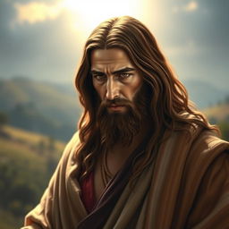 A dramatic and artistic representation of Jesus Christ, depicted in a serene and reverent context