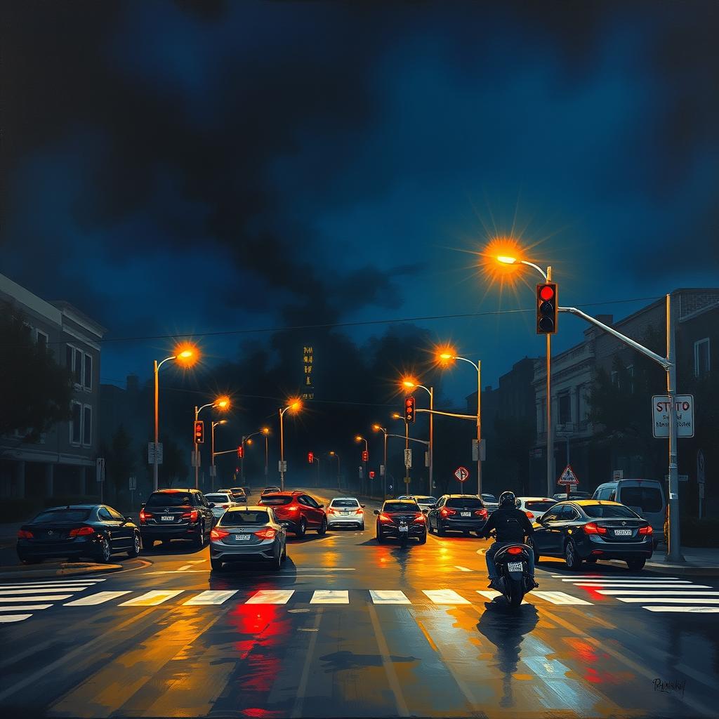 Urban Dreamscape: Nighttime Intersection Vibes