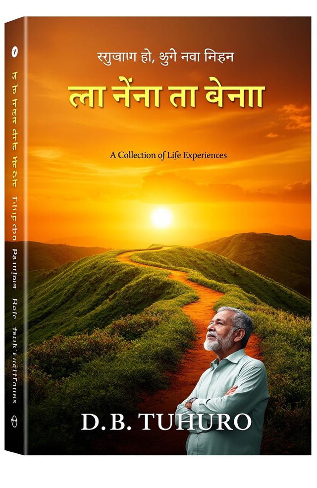 A book cover design for a memoir titled 'जीवनमा भोगेका भोगाई समेटिएको पुस्तक' (A Collection of Life Experiences) about the life story and autobiography of D