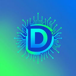 A modern, sleek logo design featuring a stylized letter 'D' in the center, surrounded by a digital circuit pattern
