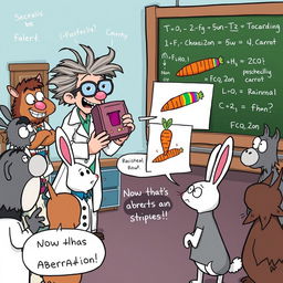 A whimsical cartoon scene illustrating the concept of 'aberration' with a humorous twist