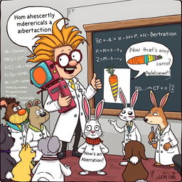 A whimsical cartoon scene illustrating the concept of 'aberration' with a humorous twist