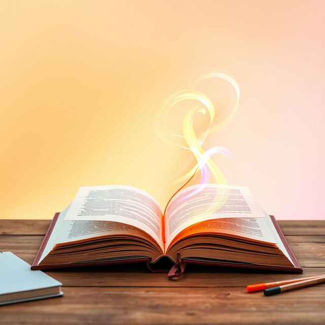 A stylish and aesthetic Instagram profile picture for an educational profile, featuring an open book with colorful, swirling light emanating from its pages, symbolizing knowledge and creativity