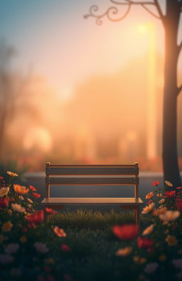 A minimalistic anime-style back cover for a romantic novel, featuring a serene twilight garden atmosphere