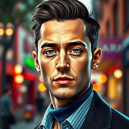A digital artwork featuring a portrait of a person with distinct facial features and skin tone blended seamlessly onto another person's face, showcasing unique attributes like hairstyle, eye color, and expression