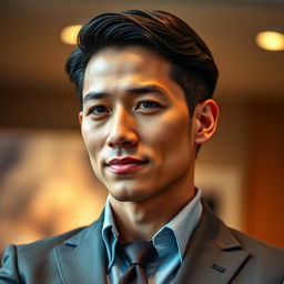 A highly detailed, realistic photograph of a person with a smart and sophisticated look