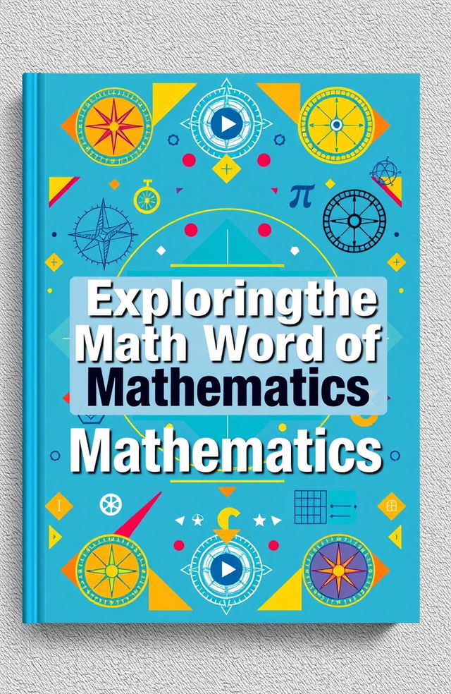 A beautifully designed mathematics textbook cover featuring intricate geometric patterns, vibrant colors and modern typography