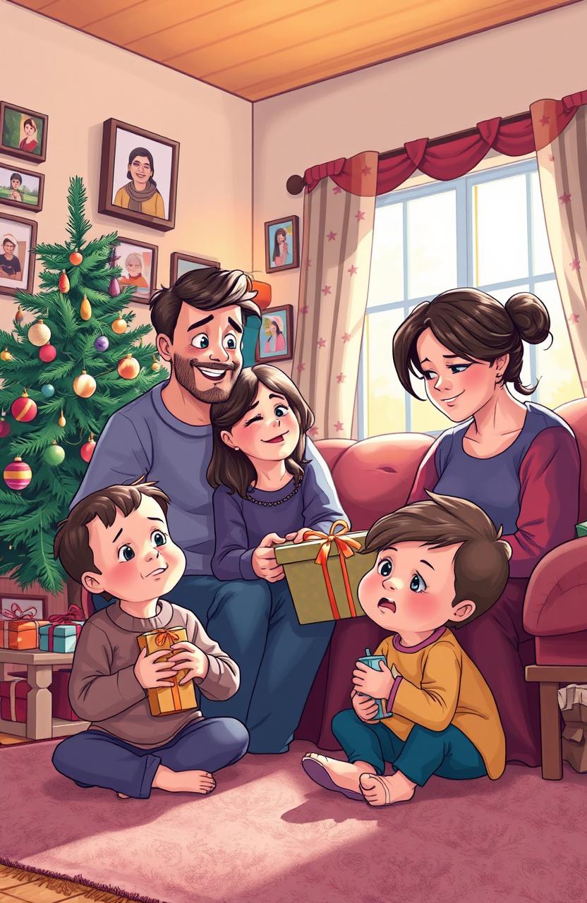 A visually engaging and thought-provoking illustration depicting the theme of family favoritism