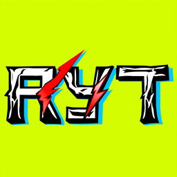 A visually striking logo design featuring the letters 'R Y T' in bold black and white colors