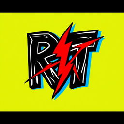 A visually striking logo design featuring the letters 'R Y T' in bold black and white colors
