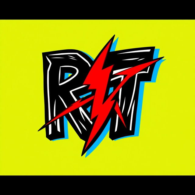 A visually striking logo design featuring the letters 'R Y T' in bold black and white colors